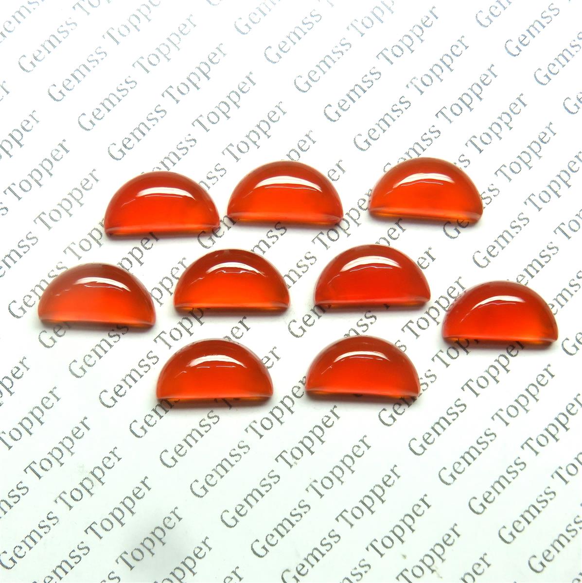 Carnelian 6x12 mm D Shape Cabochon